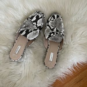 Snakeskin mules